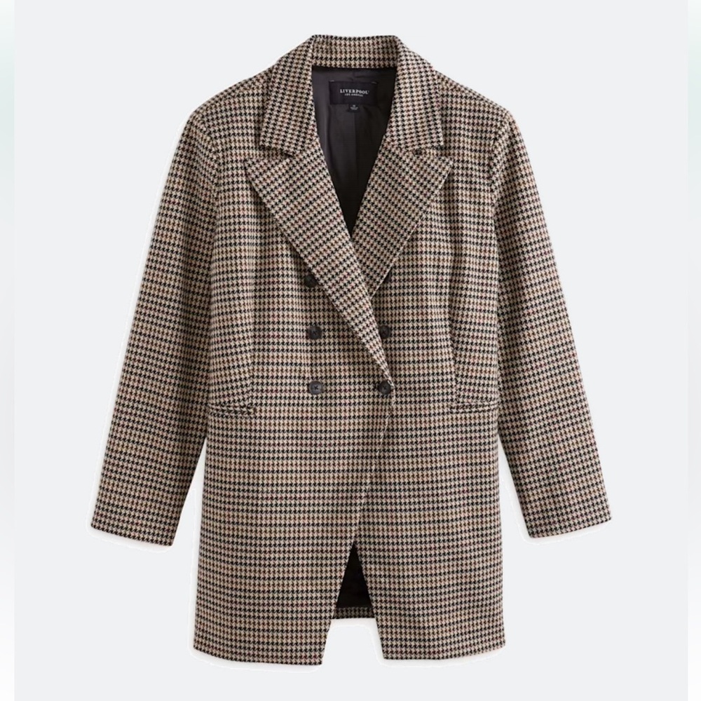 Liverpool Black and Tan Houndstooth Blazer